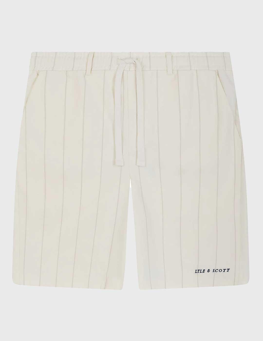 Lyle & Scott Pinestripe Short Pantalón corto beige de hombre