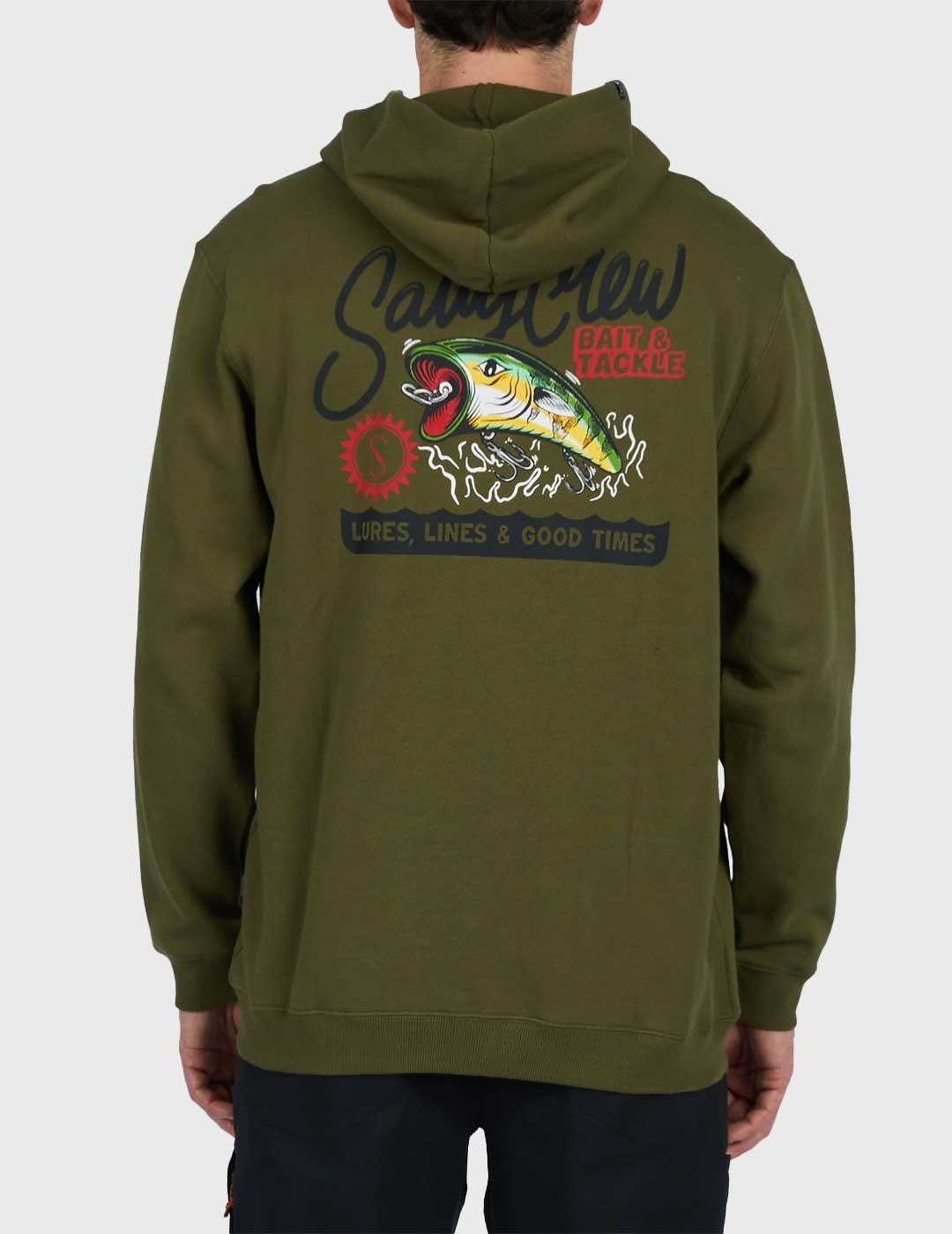 Salty Crew Castoff Zip Fleece Sudadera verde para hombre