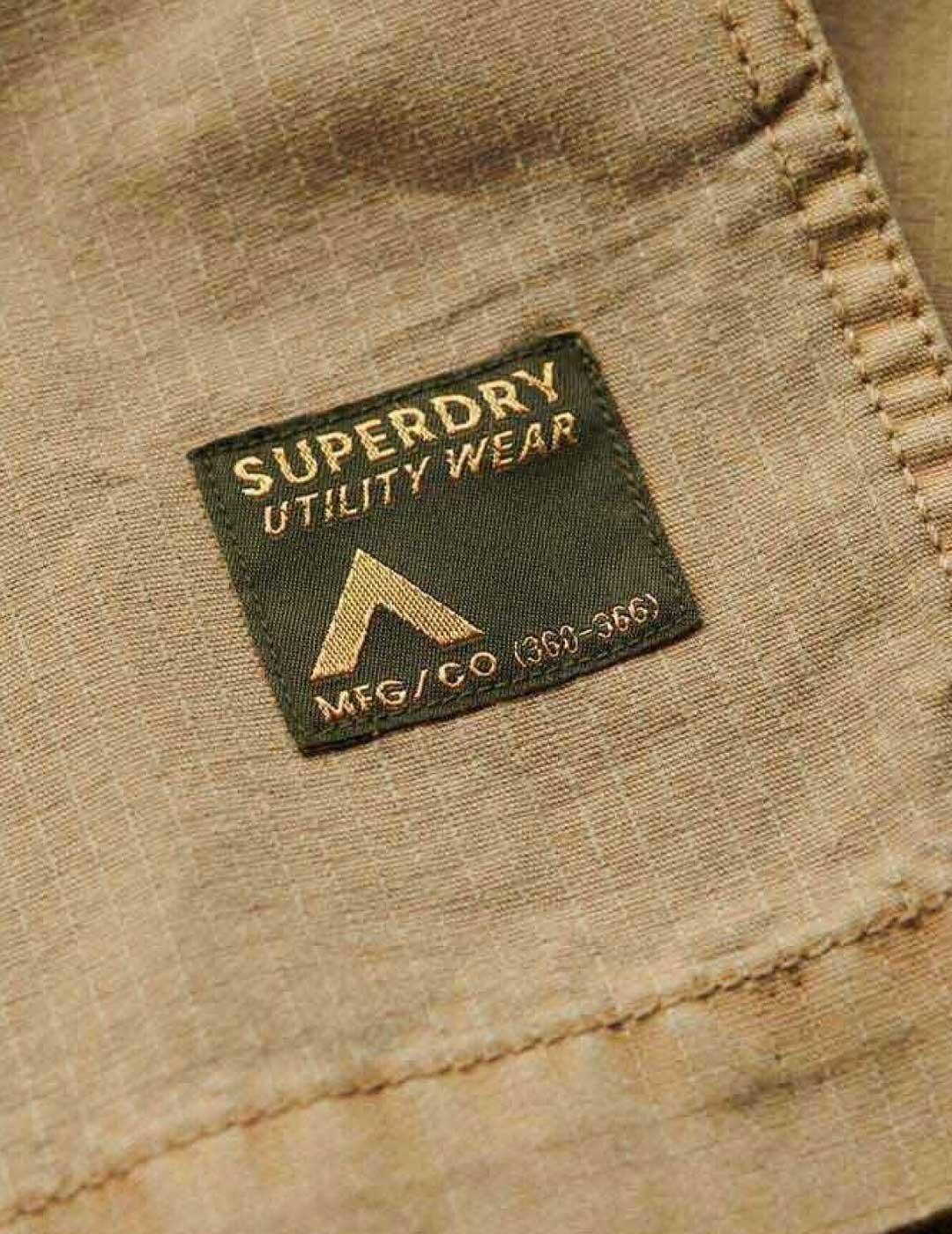 Superdry Military Camisa beige de manga larga para hombre