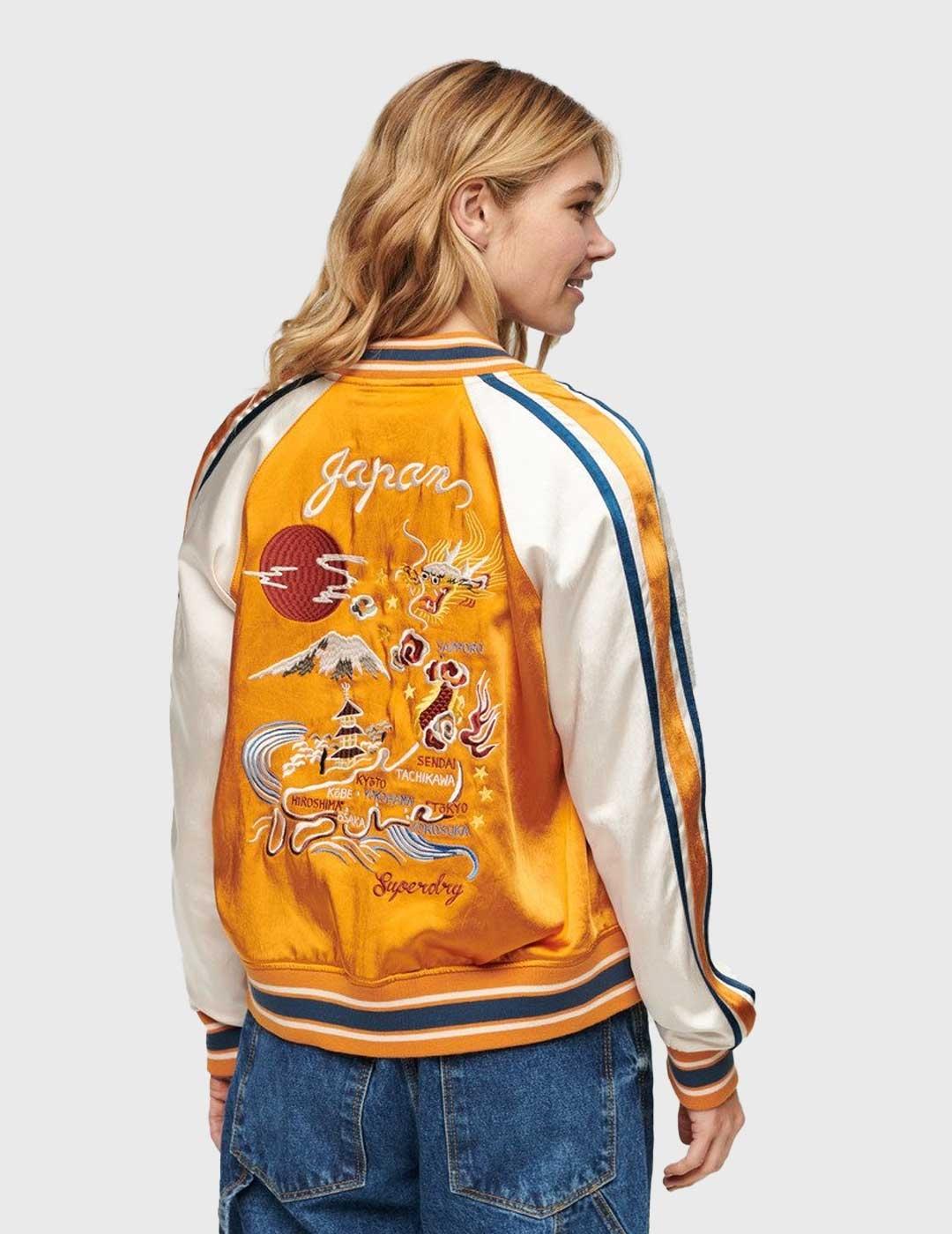 Superdry Suikajan Embroidered Bomber amarilla para mujer