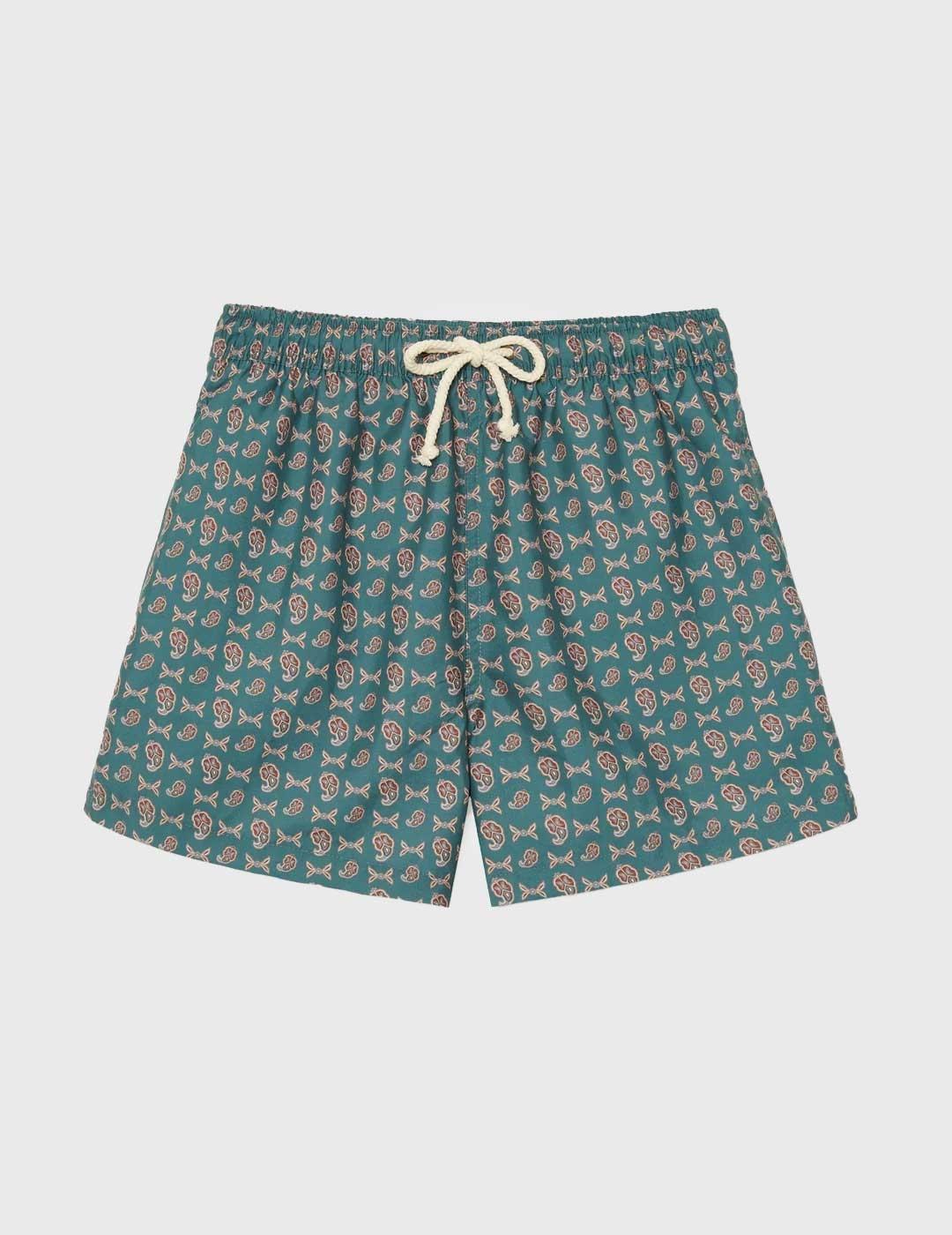 Pompeii Micro Paisley swim Trunks Bañador verde para hombre