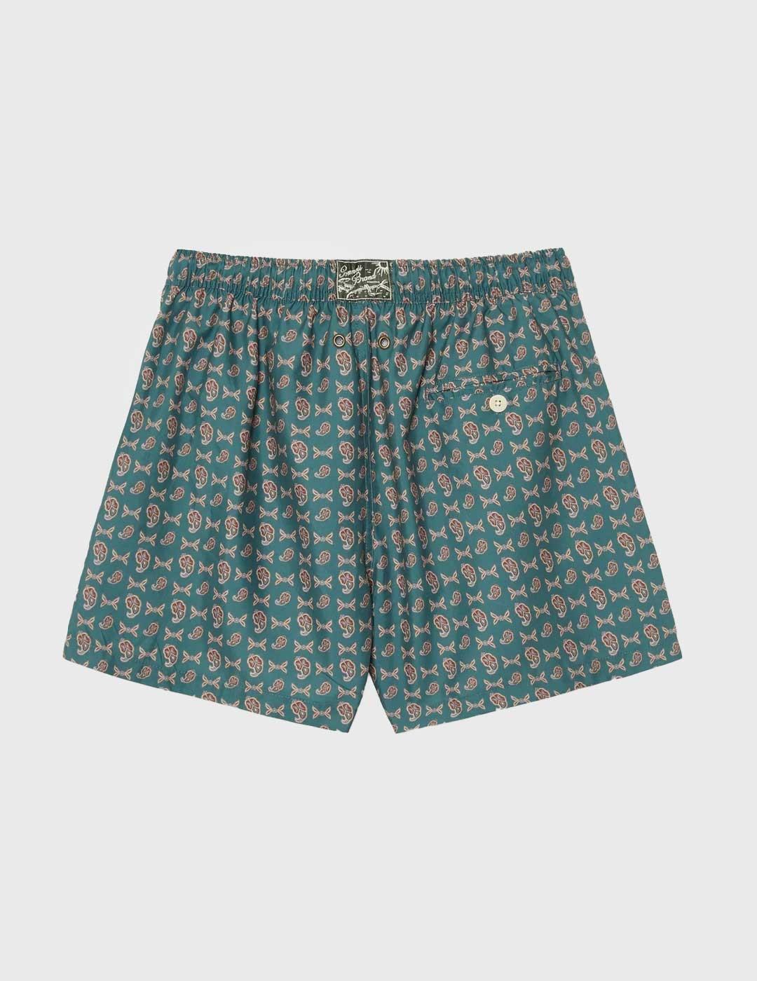 Pompeii Micro Paisley swim Trunks Bañador verde para hombre