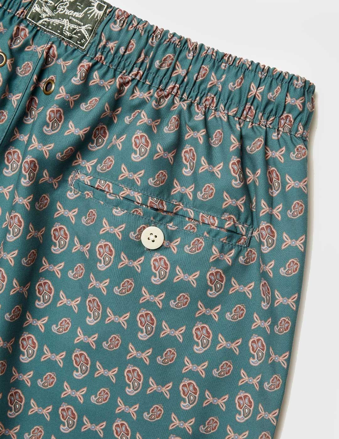 Pompeii Micro Paisley swim Trunks Bañador verde para hombre