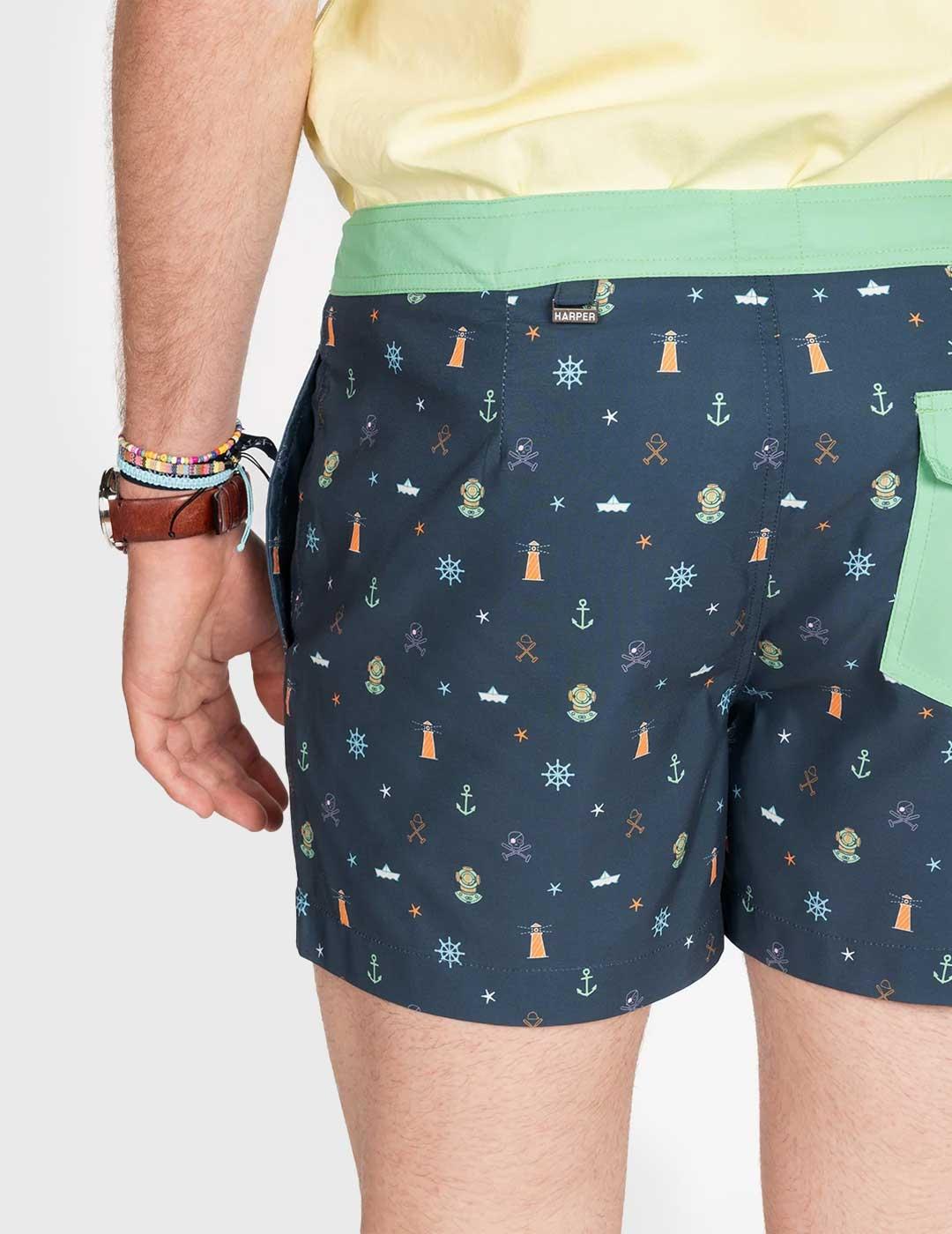 Harper & Neyer Bañador Atlantic azul marino para hombre