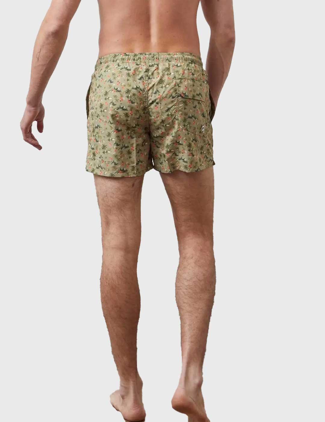 Altonadock Bañador verde oscuro estampado para hombre