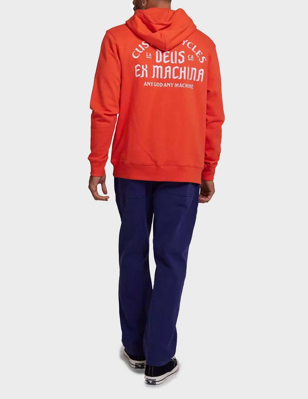 Deus supporter zip sudadera con capucha coral para hombre