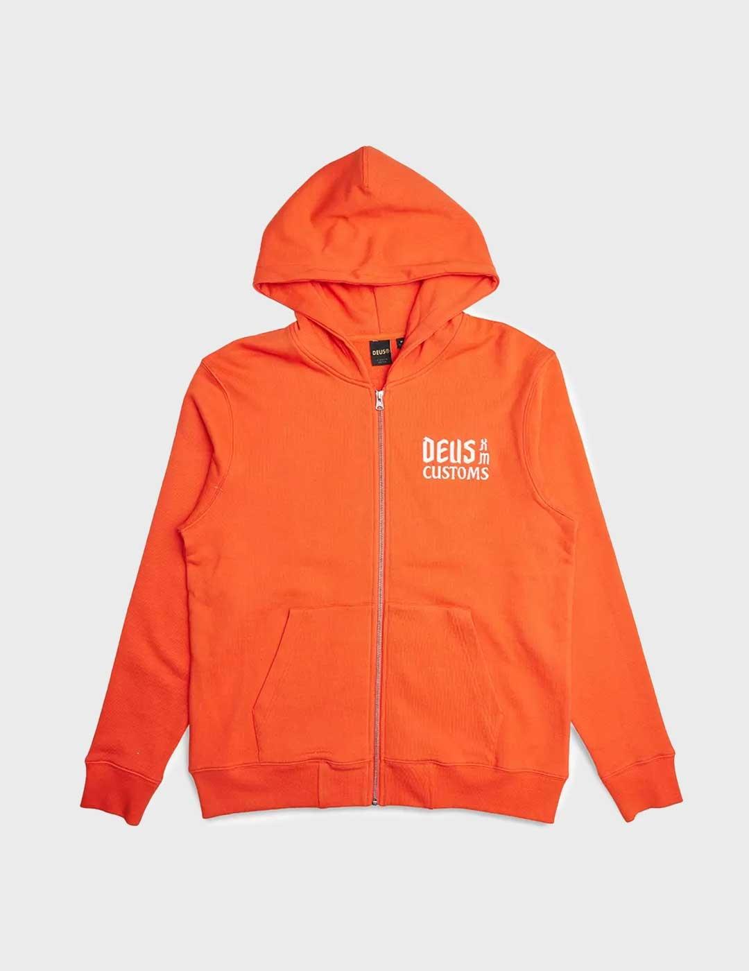 Deus supporter zip sudadera con capucha coral para hombre