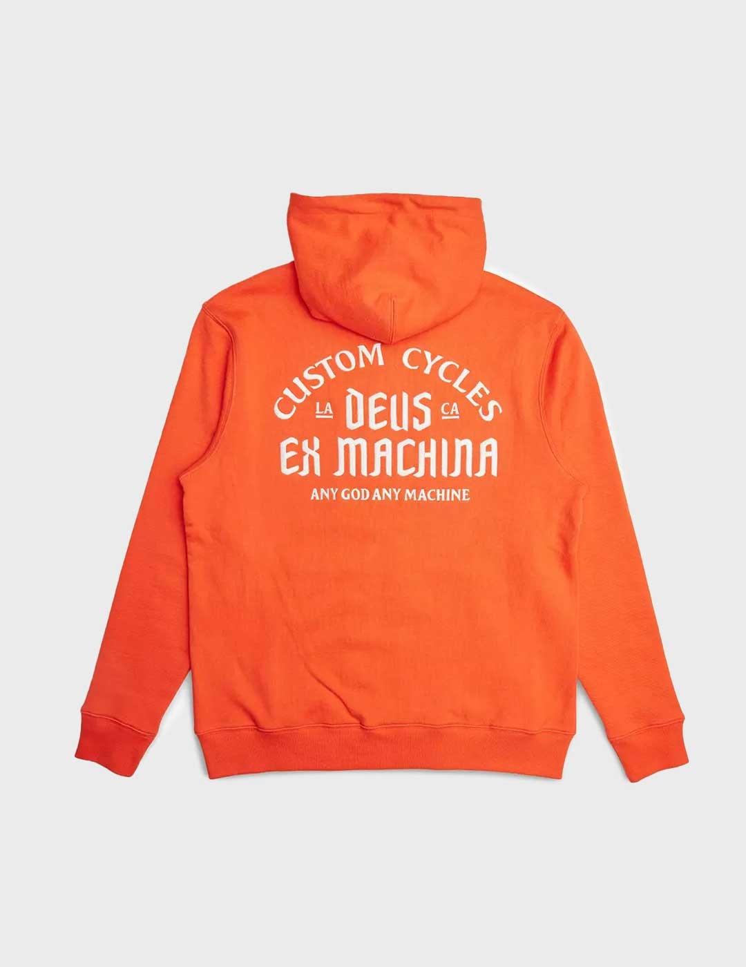 Deus supporter zip sudadera con capucha coral para hombre