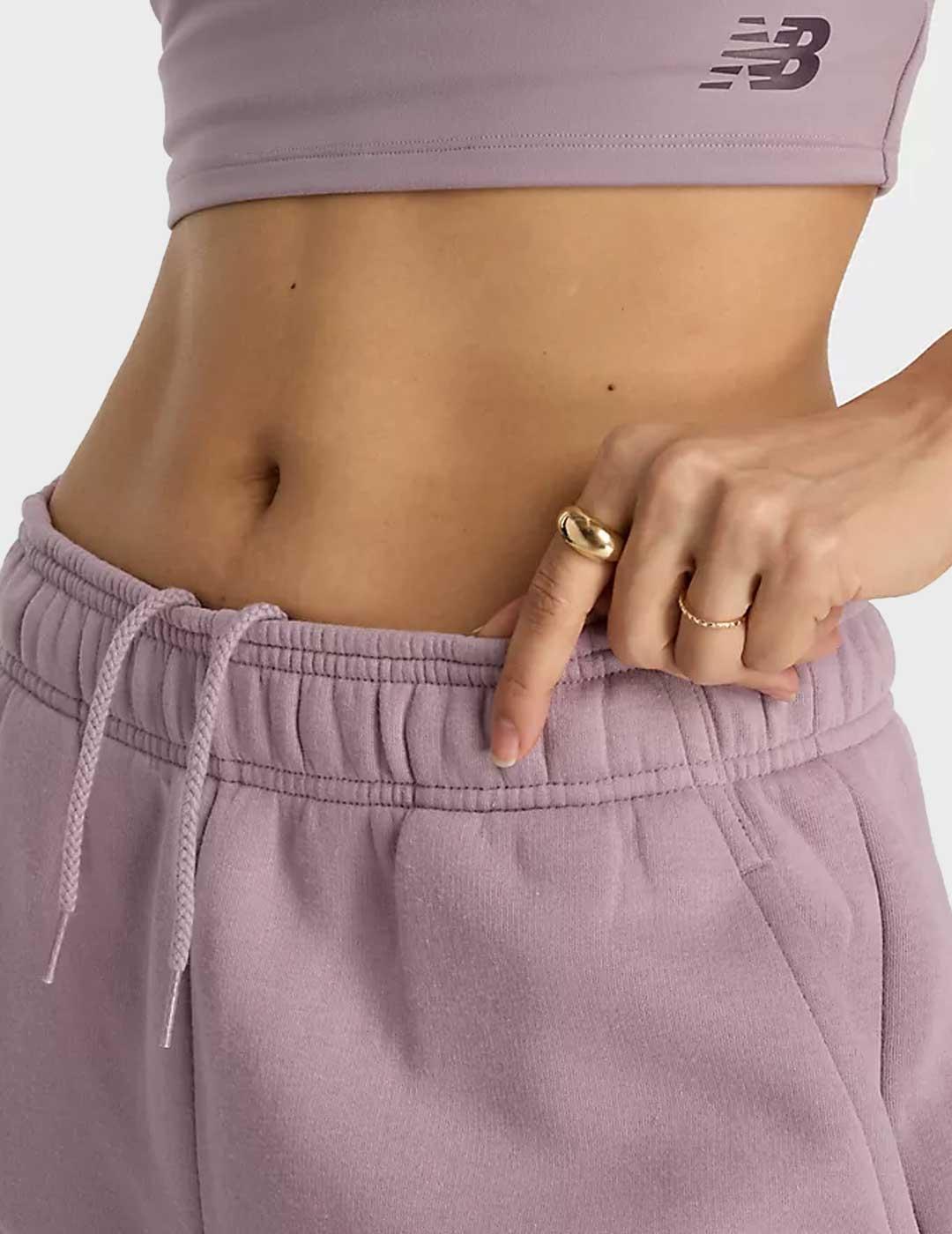 New Balance Graphic Fleece pantalón morado para mujer