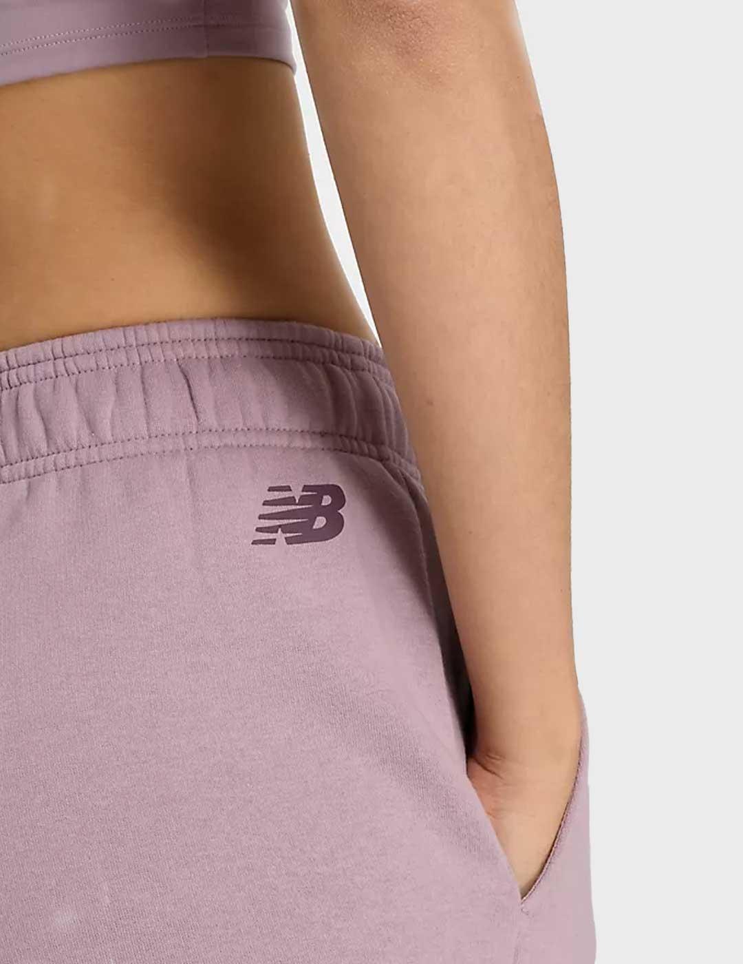 New Balance Graphic Fleece pantalón morado para mujer