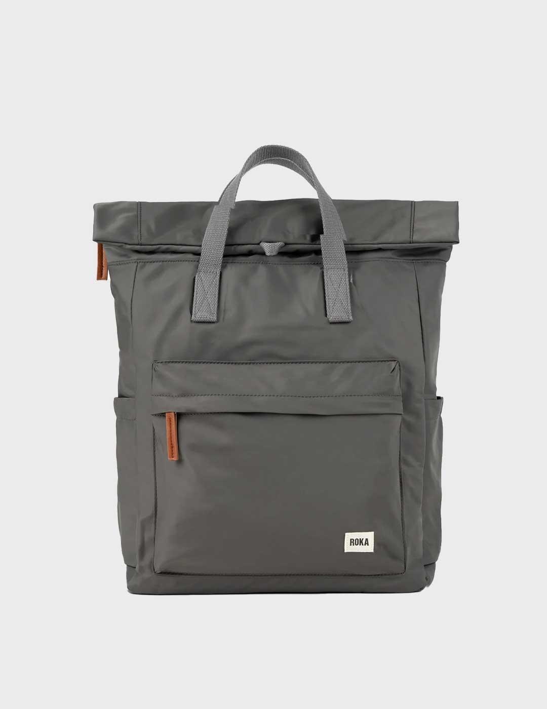 Roka London Graphite mochila mediana gris para mujer
