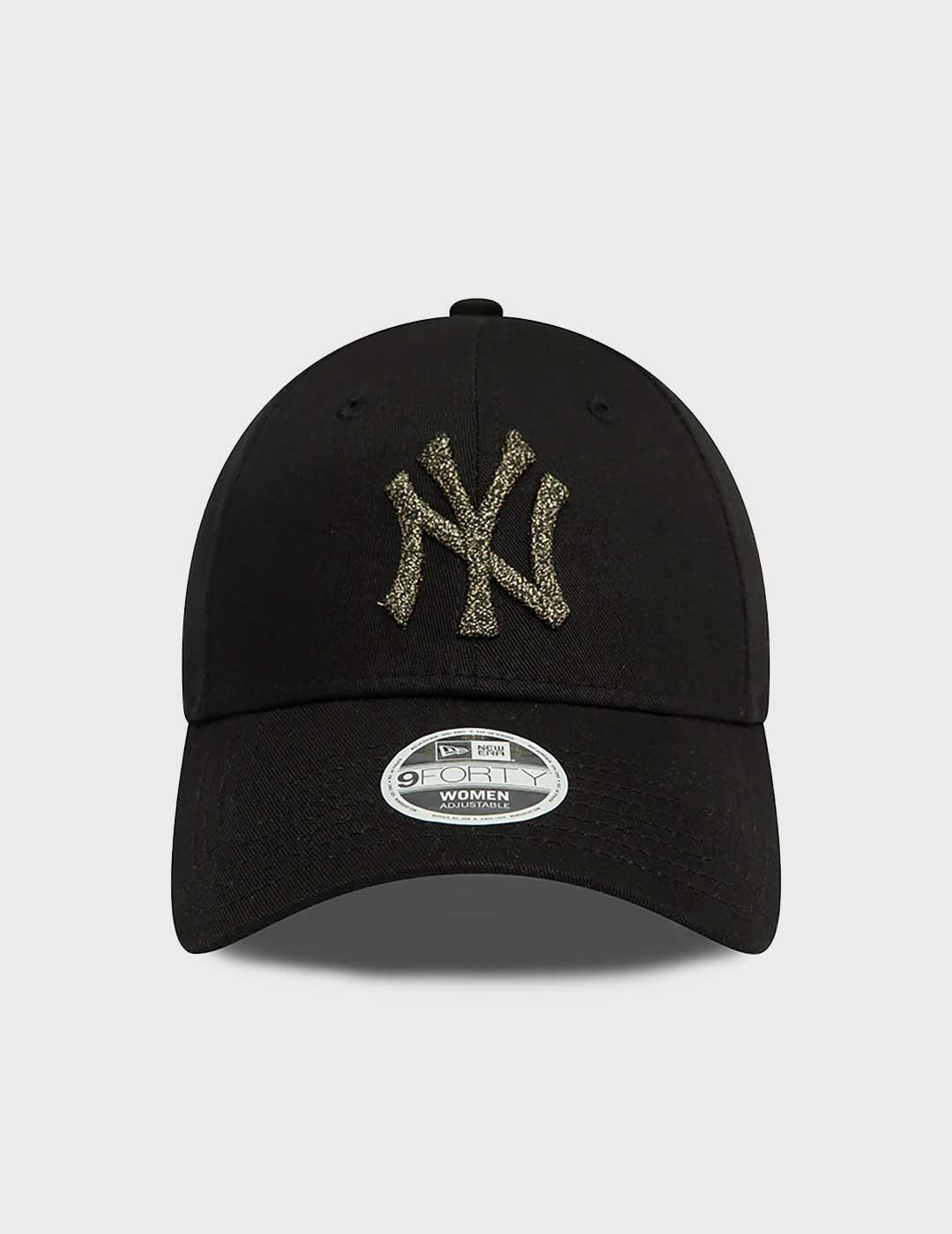 New Era Metallic Logo 9Forty gorra negra para mujer