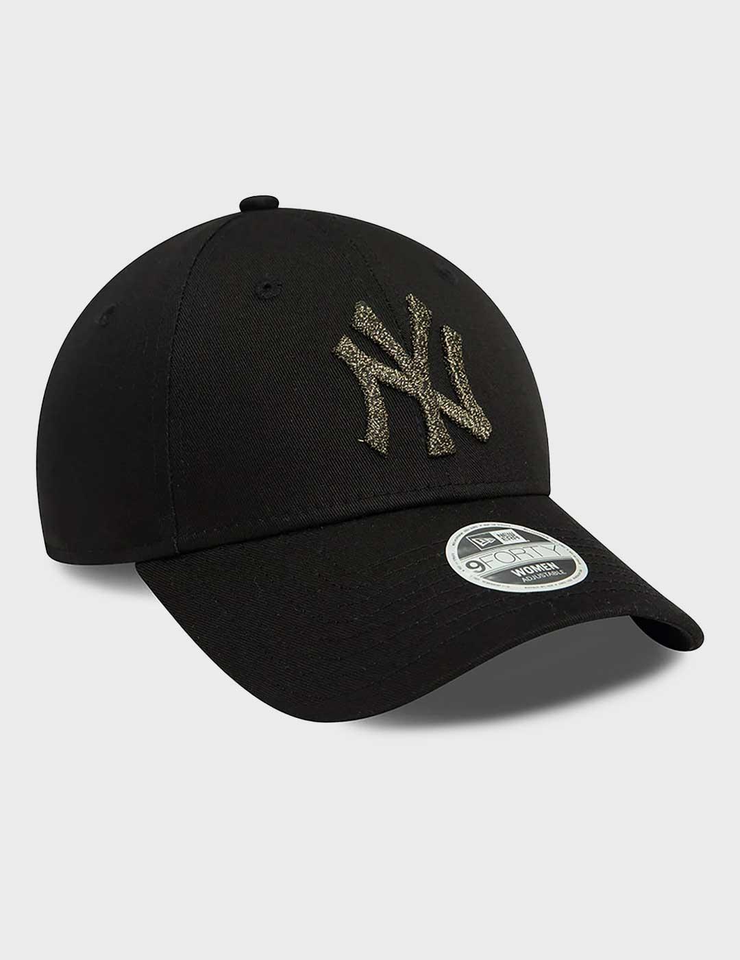 New Era Metallic Logo 9Forty gorra negra para mujer
