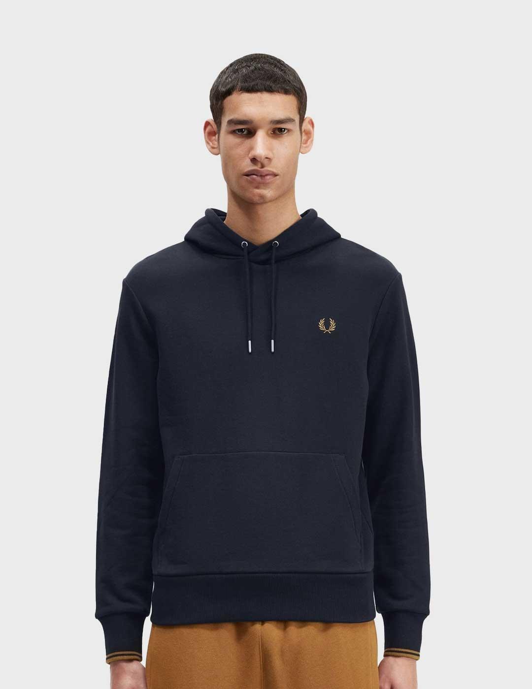 Fred Perry Tipped Hooded sudadera azul marino unixex