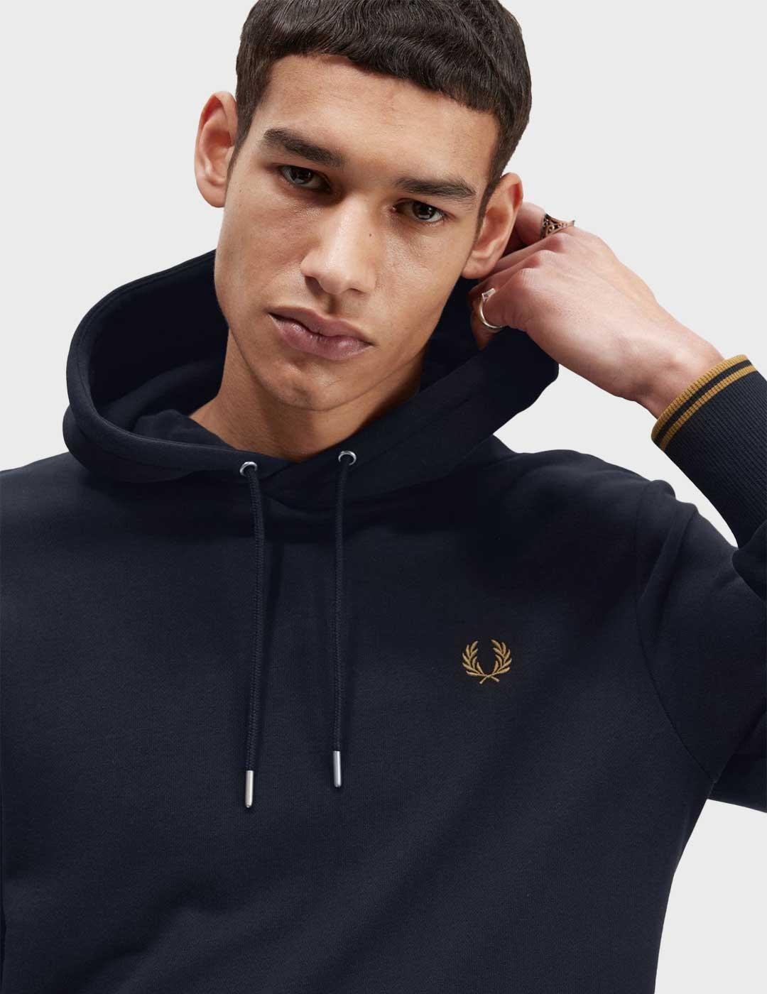 Fred Perry Tipped Hooded sudadera azul marino unixex