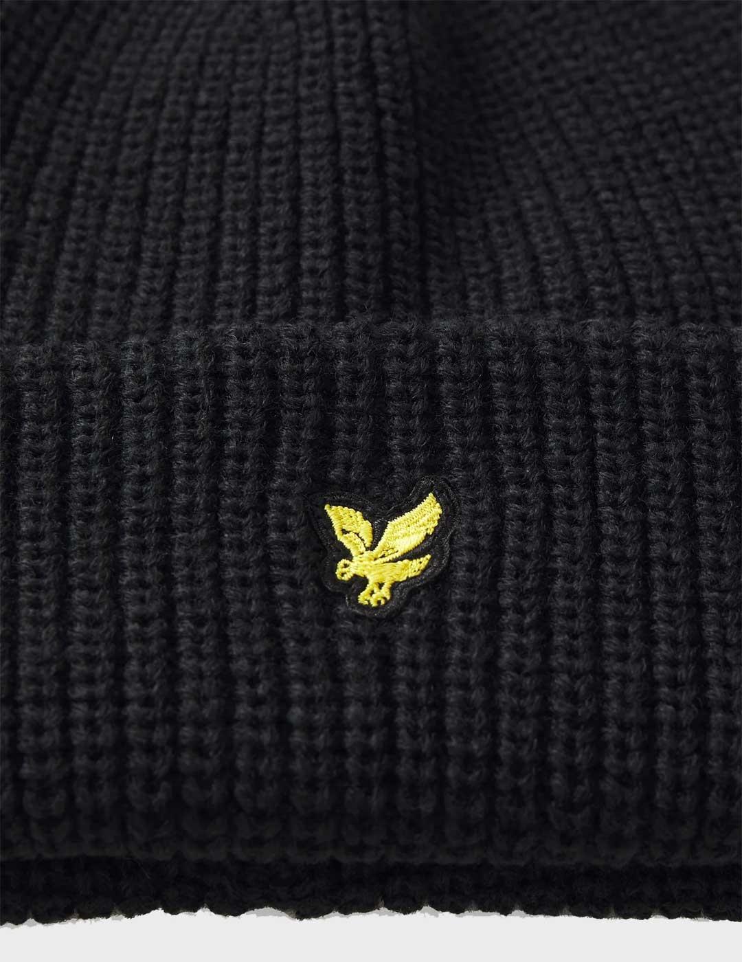 Lyle & Scott Set gorro y bufanda negra para hombre y mujer