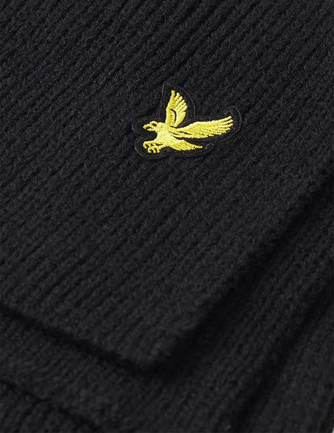 Lyle & Scott Set gorro y bufanda negra para hombre y mujer