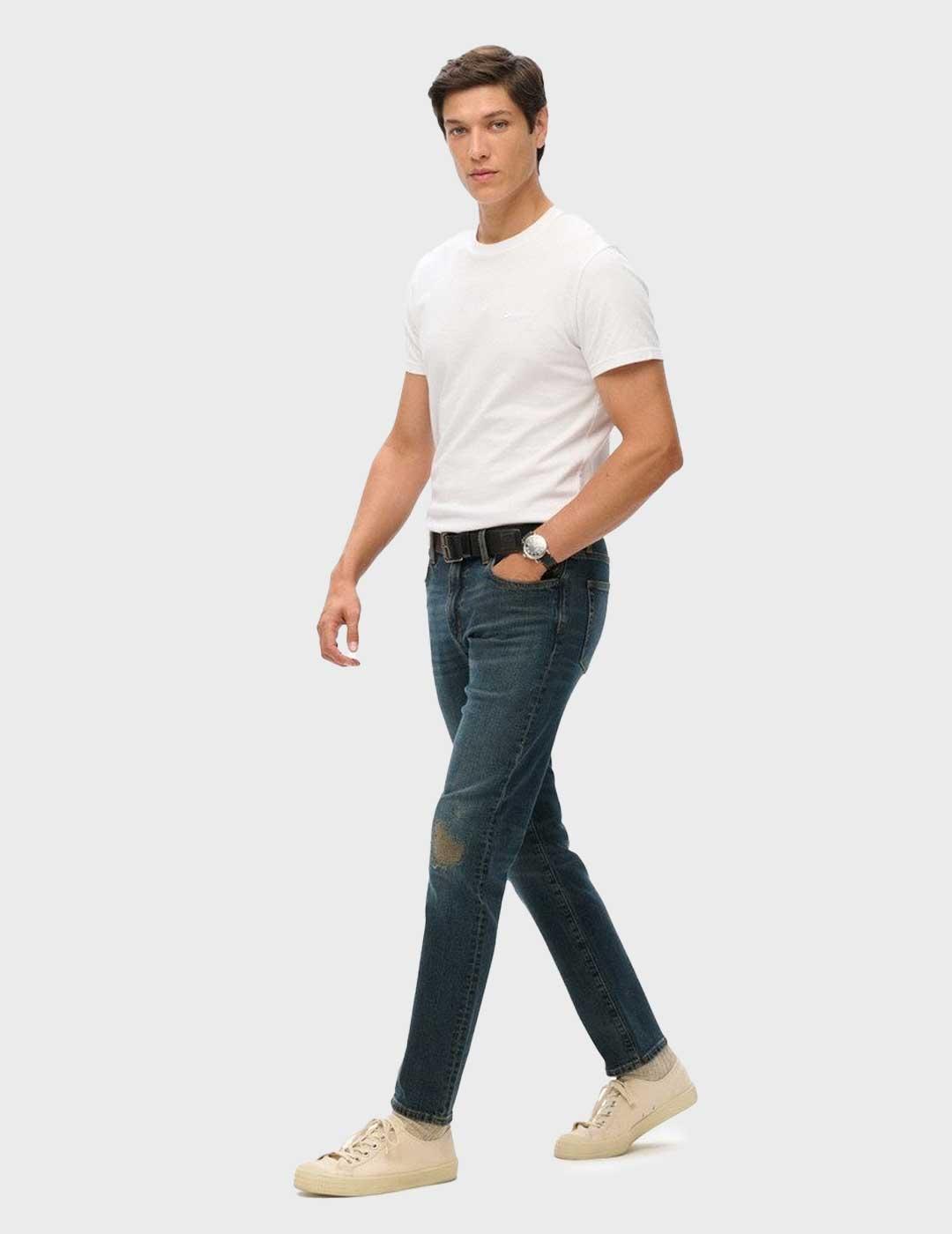 Superdry Vintage Slim pantalón azul para hombre