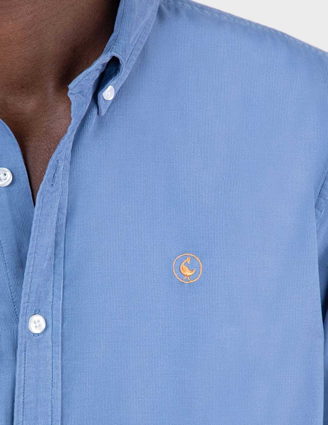 El ganso Pana camisa celeste para hombre