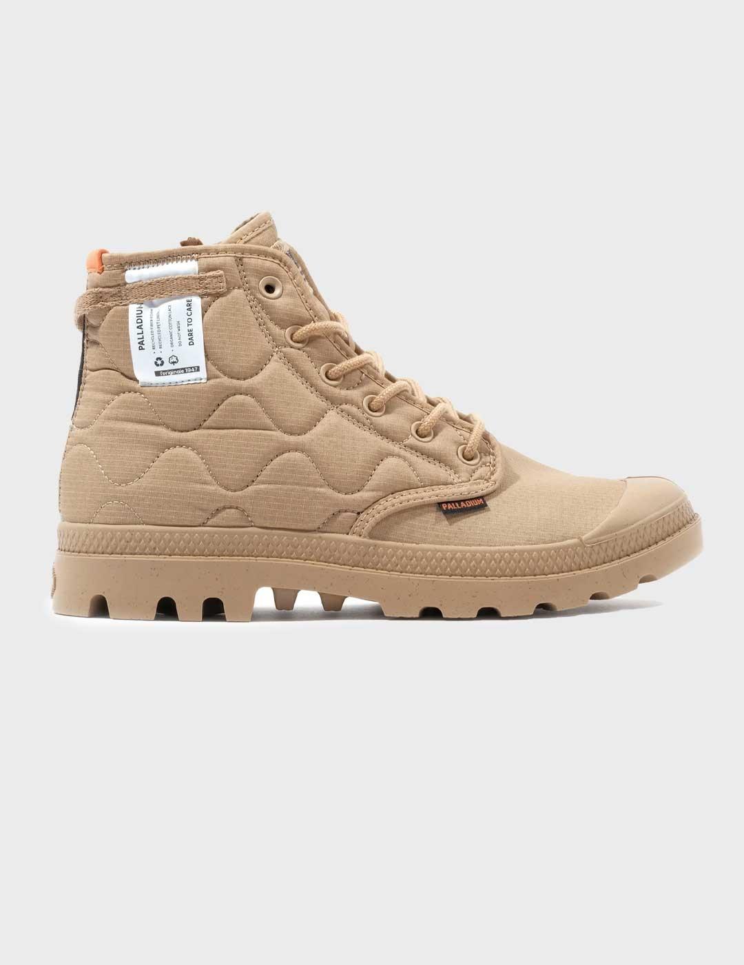 Palladium Pampa Re-quilted botas camel para mujer