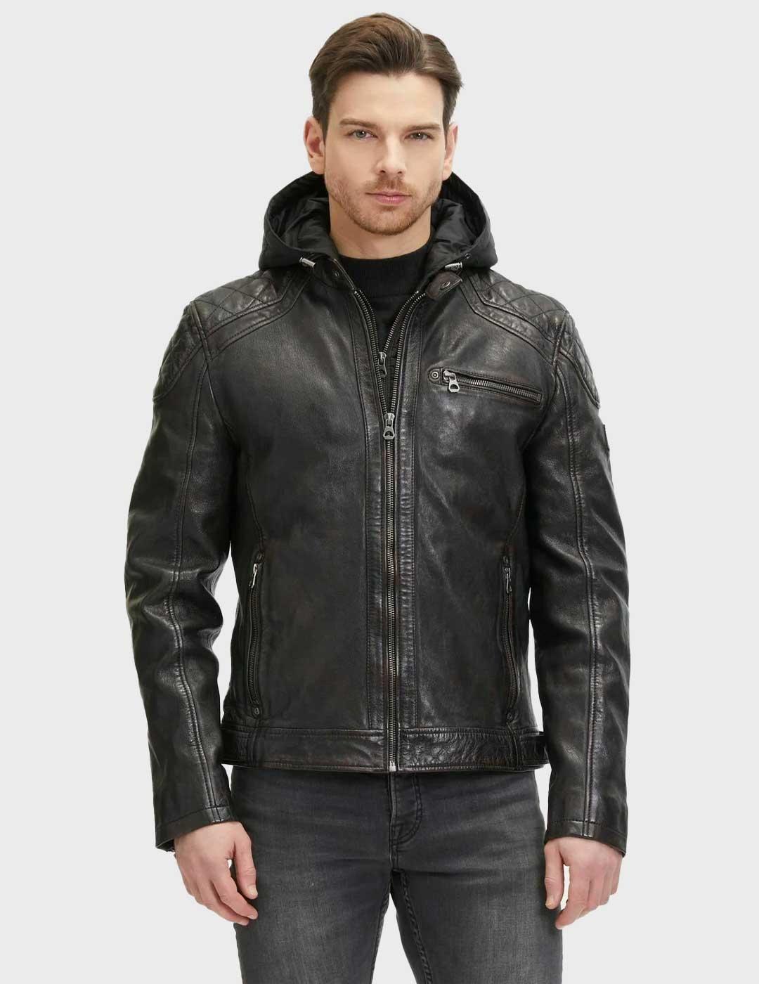 Gipsy Gmarrian Biker chaqueta marrón para hombre