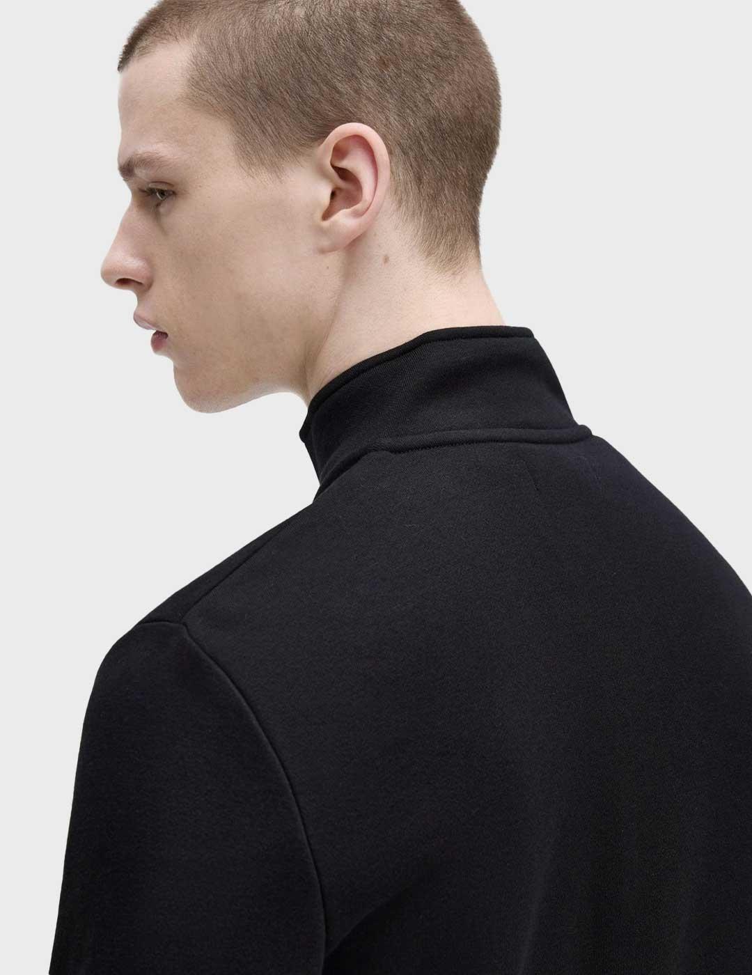 Fred Perry Half Zip sudadera negra para hombre