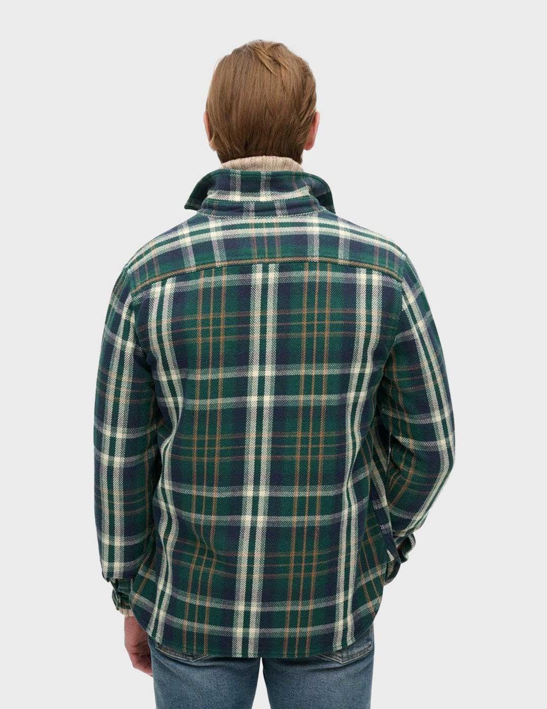 Superdry Merchant Heavy Checked camisa verde para hombre