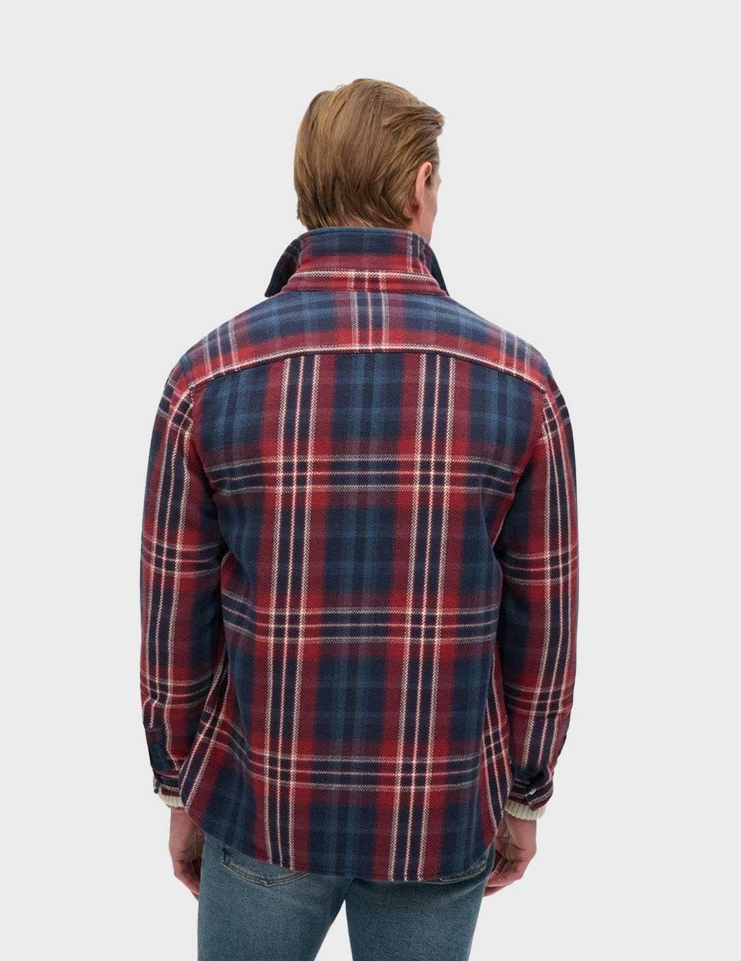 Superdry Merchant Heavy Checked camisa marino para hombre