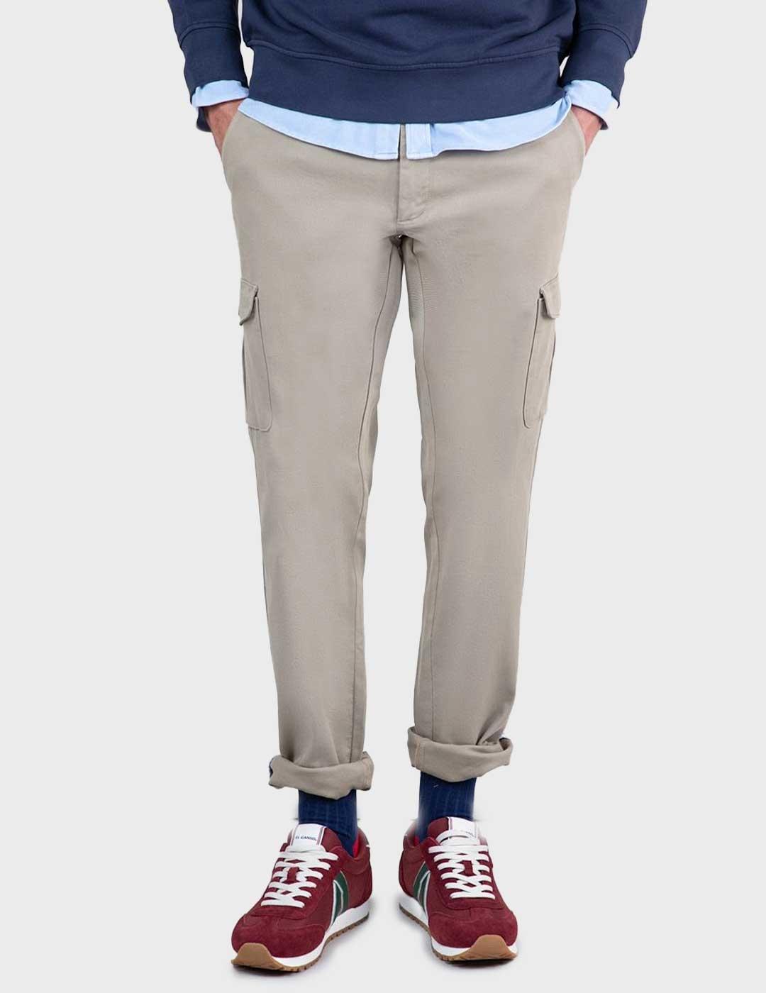 El ganso pantalón beige cargo para hombre