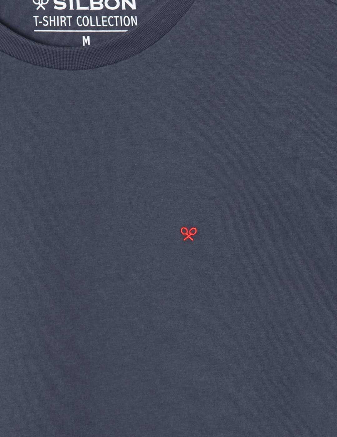 Silbon Minilogo camiseta azul marino para hombre