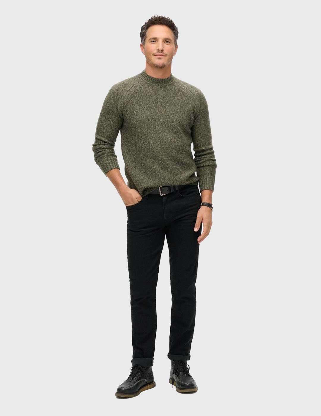 Superdry Chunky Raglan jersey verde para hombre