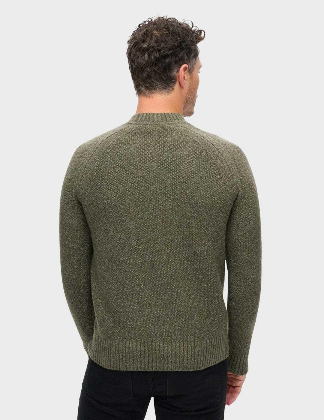 Superdry Chunky Raglan jersey verde para hombre