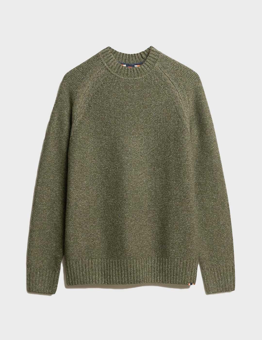 Superdry Chunky Raglan jersey verde para hombre