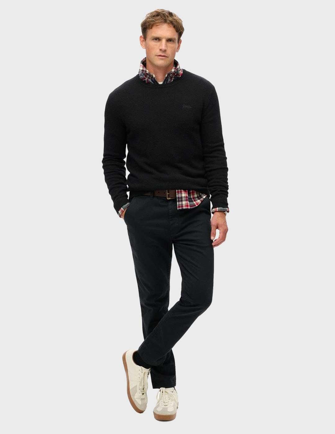 Superdry Internatational pantalón negro chino para hombre