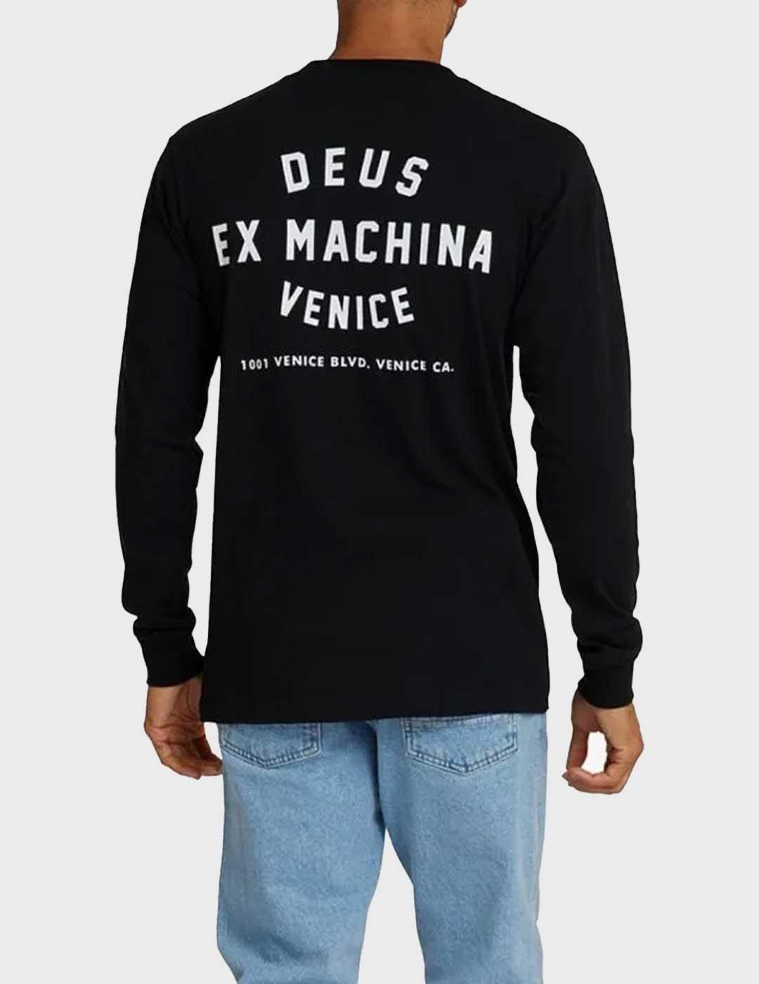 Deus Venice Ls camiseta negra para hombre