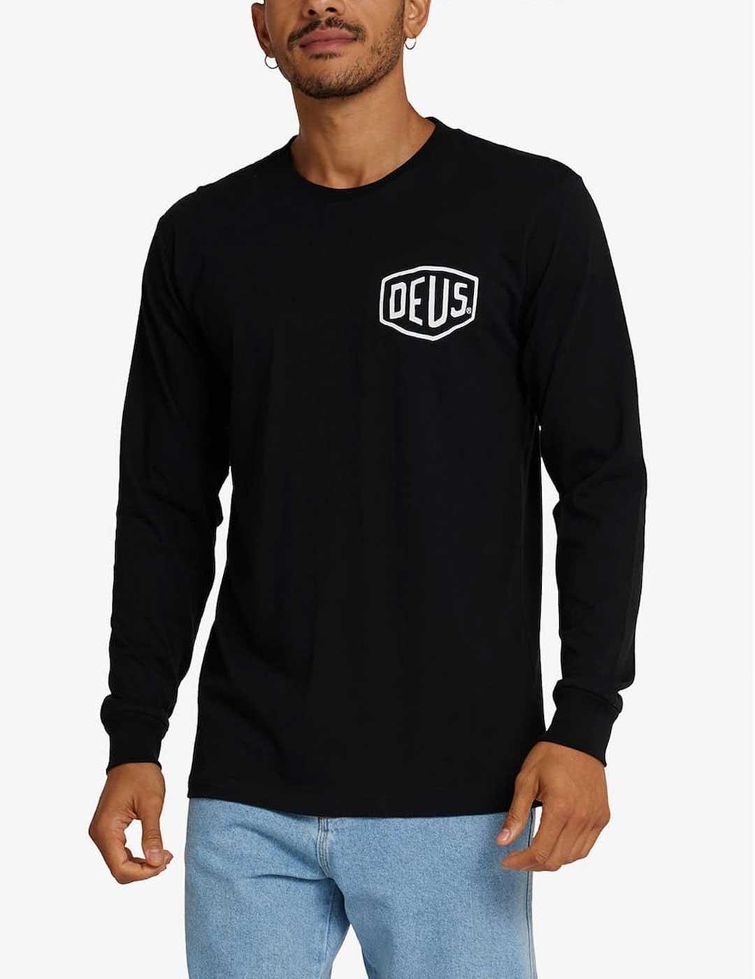 Deus Venice Ls camiseta negra para hombre