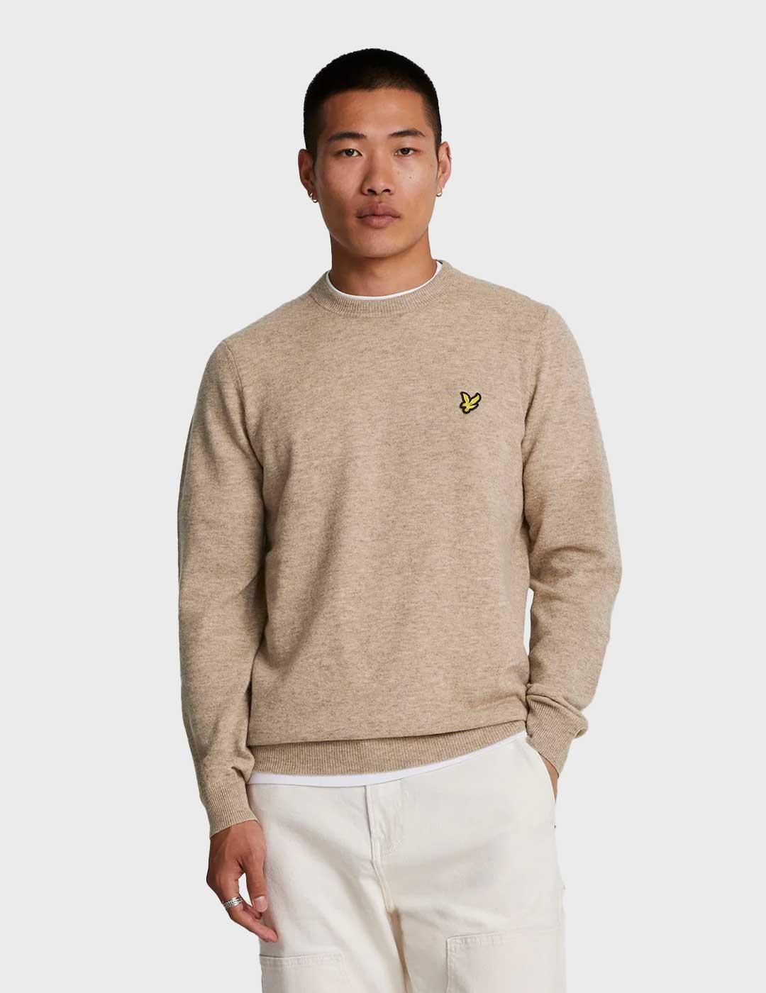 Lyle & Scott Lambswool Blend jersey camel para hombre