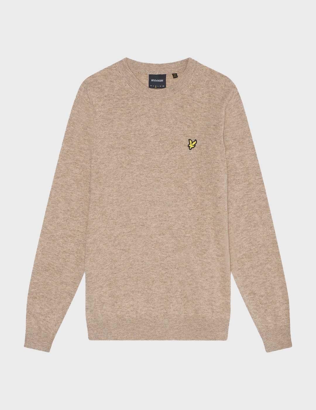 Lyle & Scott Lambswool Blend jersey camel para hombre