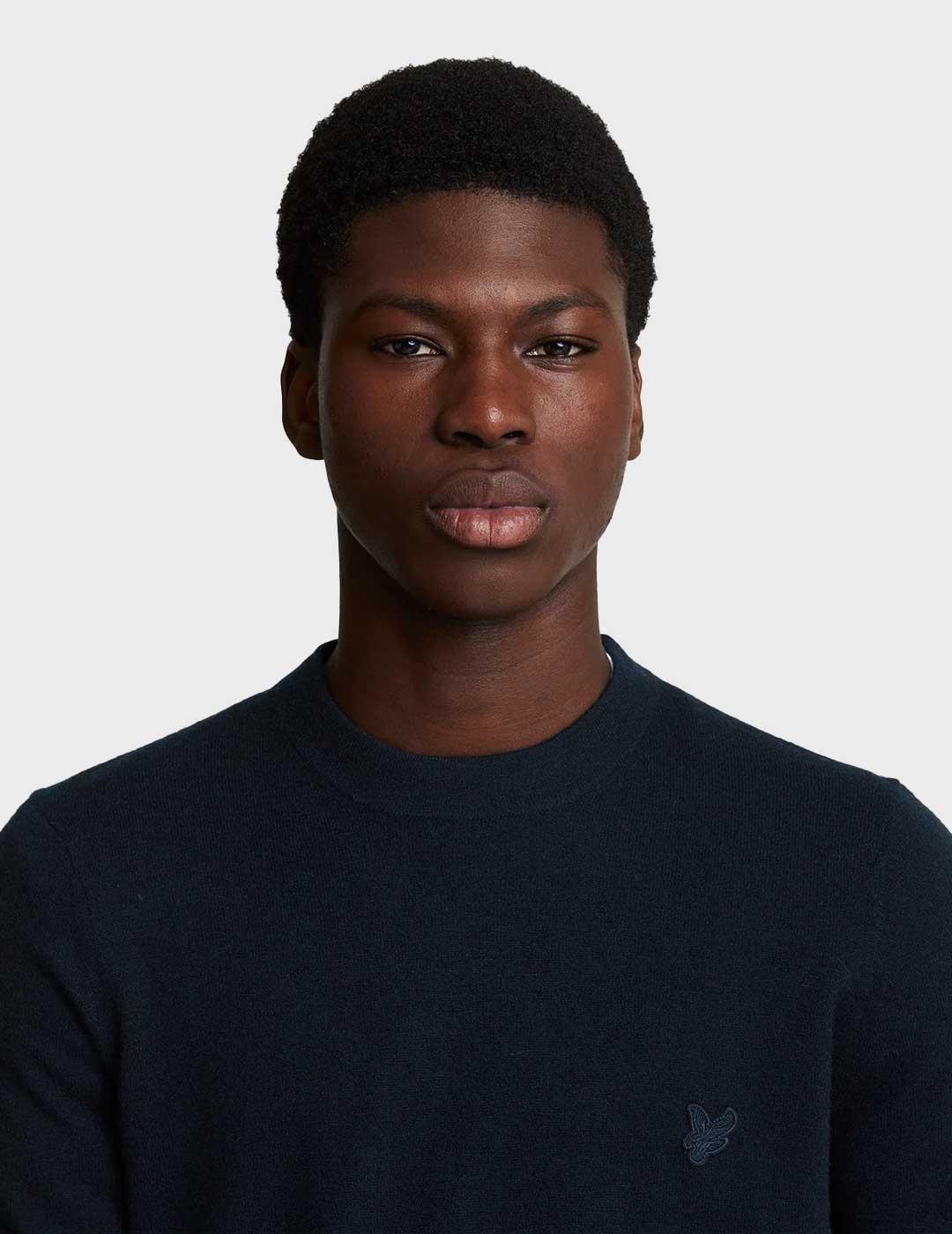 Lyle & Scott Tonal Eagle Lamswool jersey azul para hombre