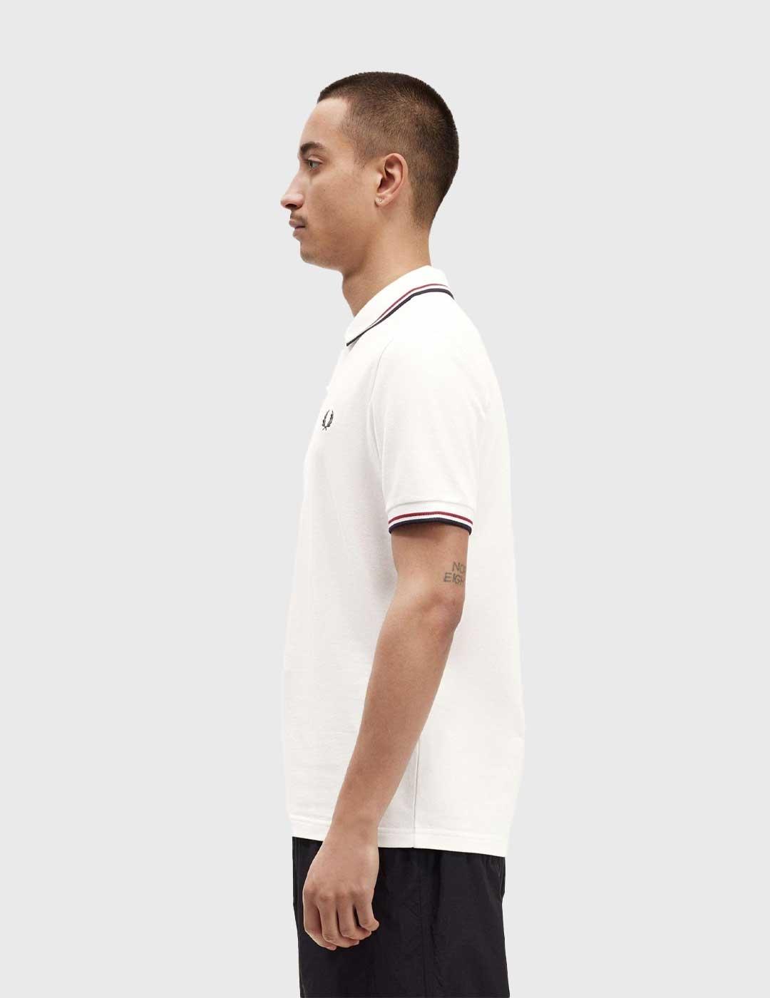 Fred Perry Twin Tipped polo blanco para hombre