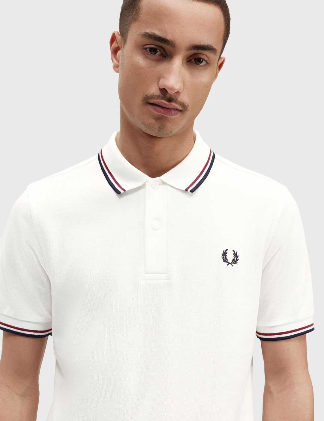 Fred Perry Twin Tipped polo blanco para hombre