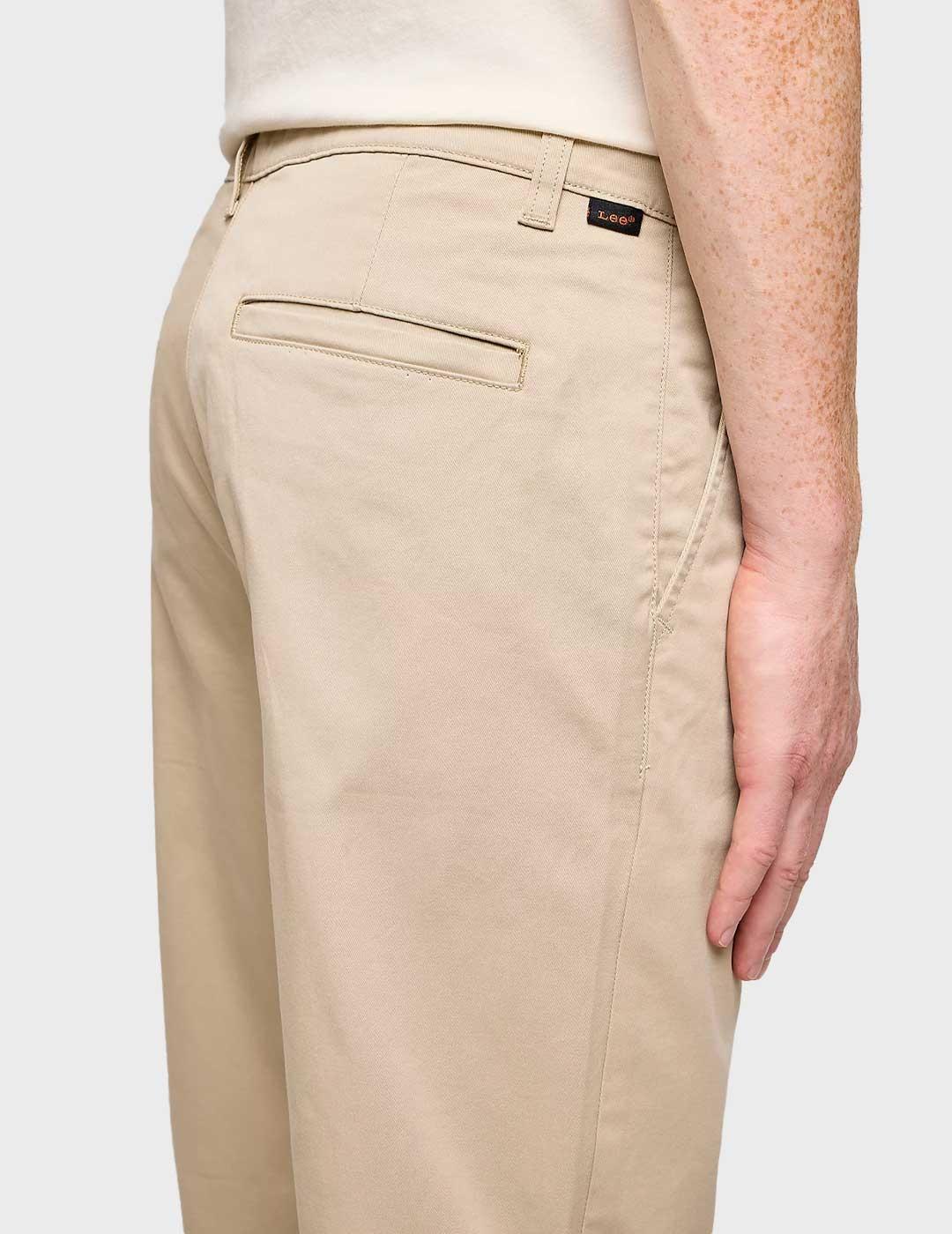 Lee Regular pantalón chino beige para hombre