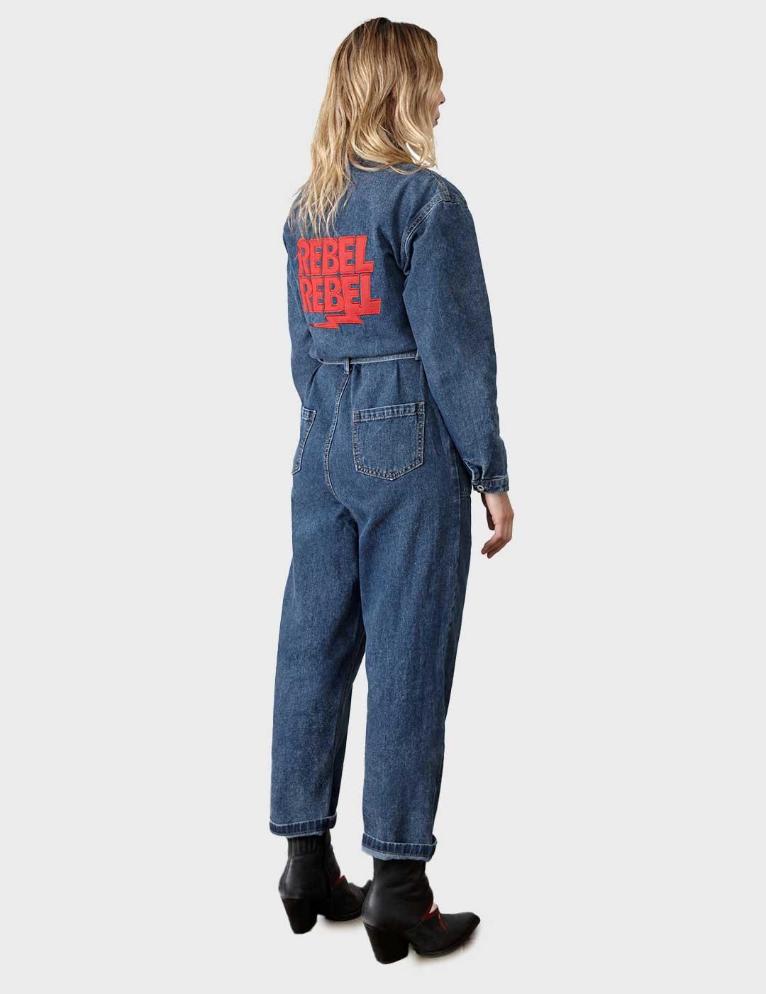 Lecrane Bowie Jumpsuit mono vaquero azul para mujer