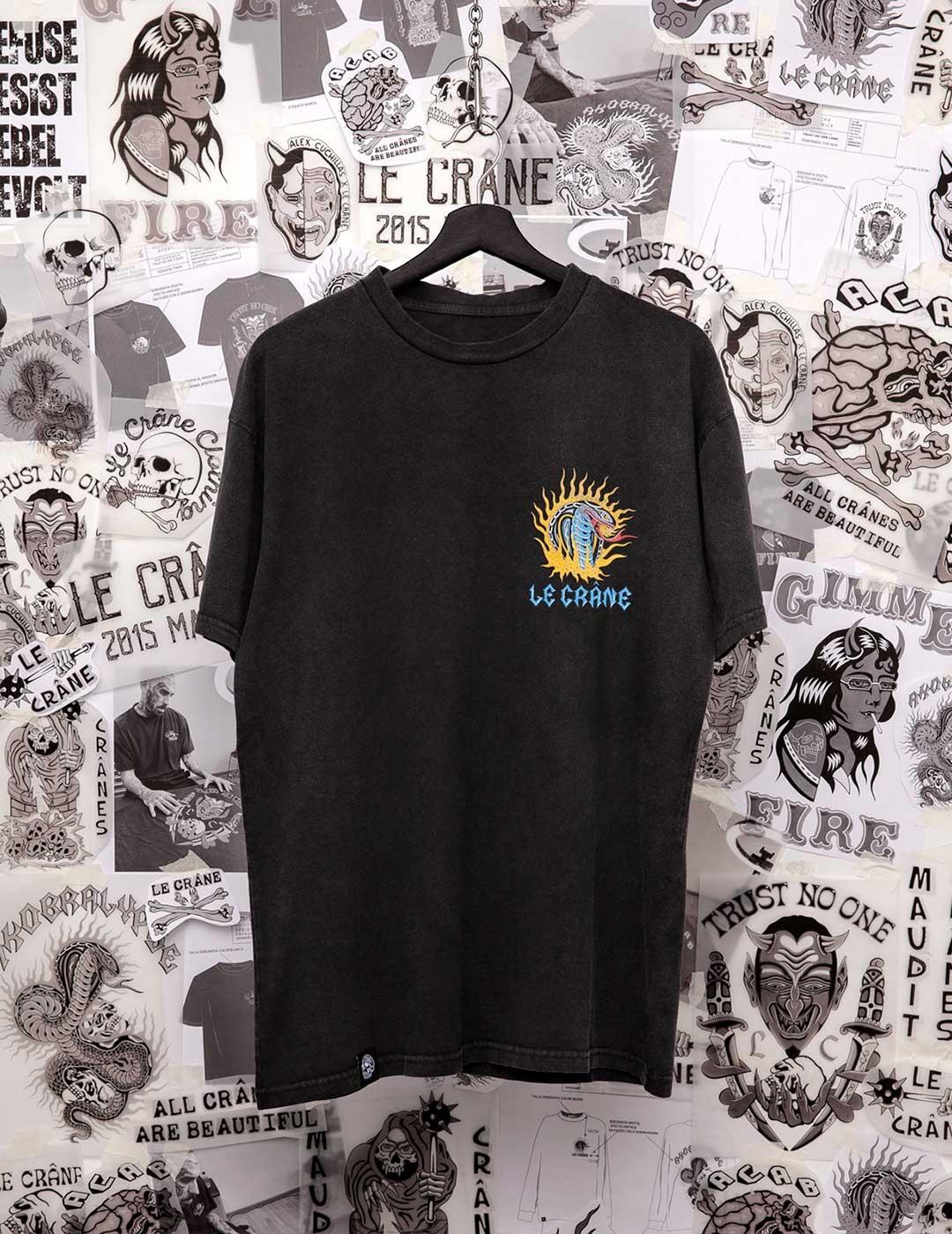 Lecrane Akobralipse camiseta negra para hombre y mujer