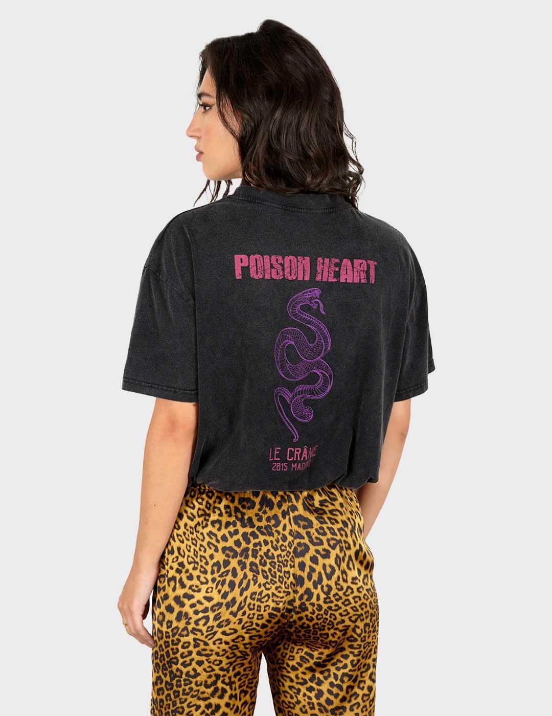 Lecrane Poison camiseta negra para hombre y mujer