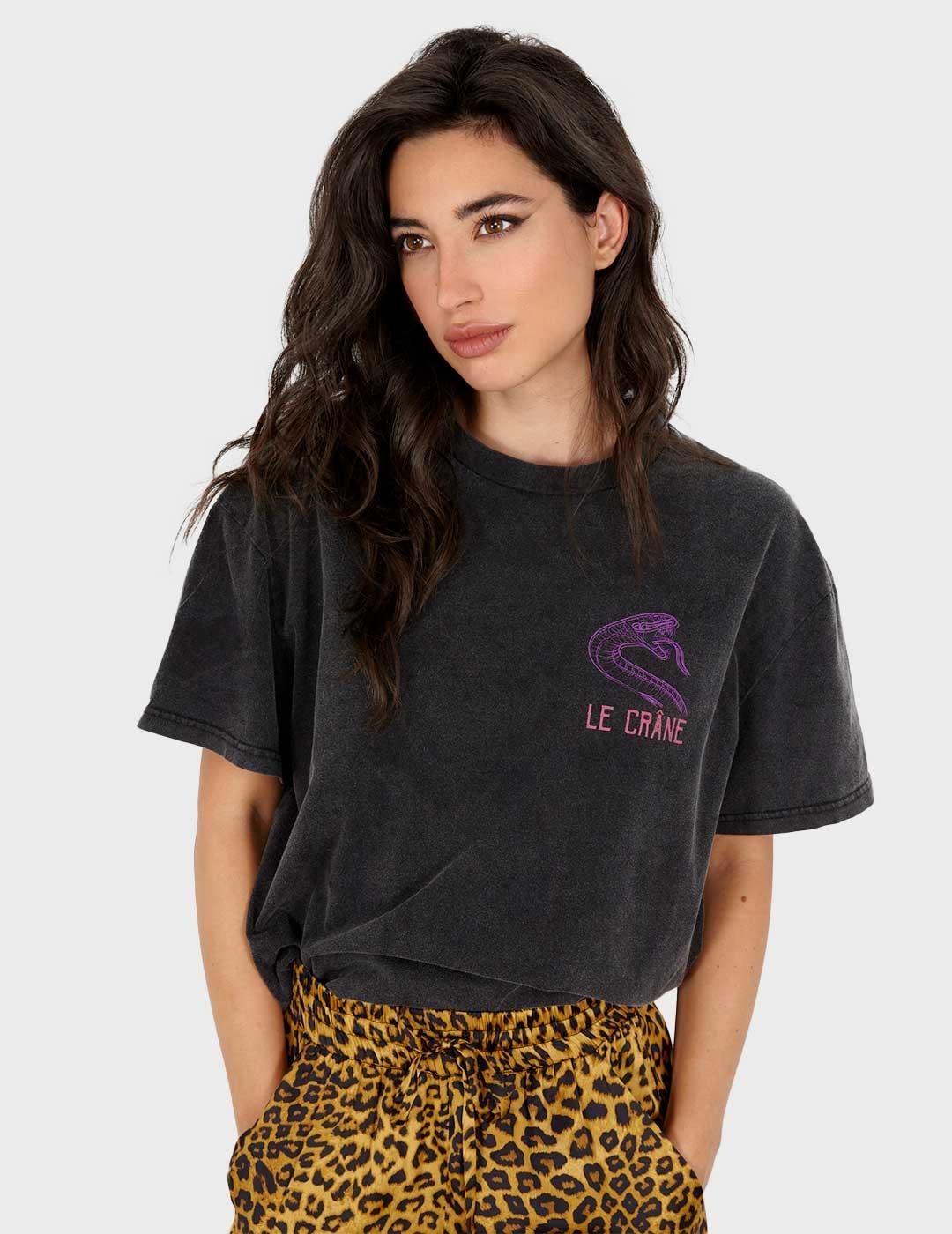 Lecrane Poison camiseta negra para hombre y mujer