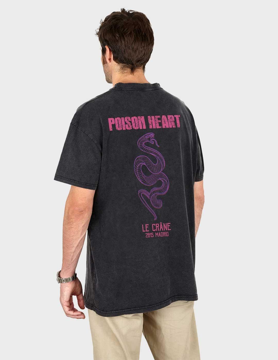 Lecrane Poison camiseta negra para hombre y mujer