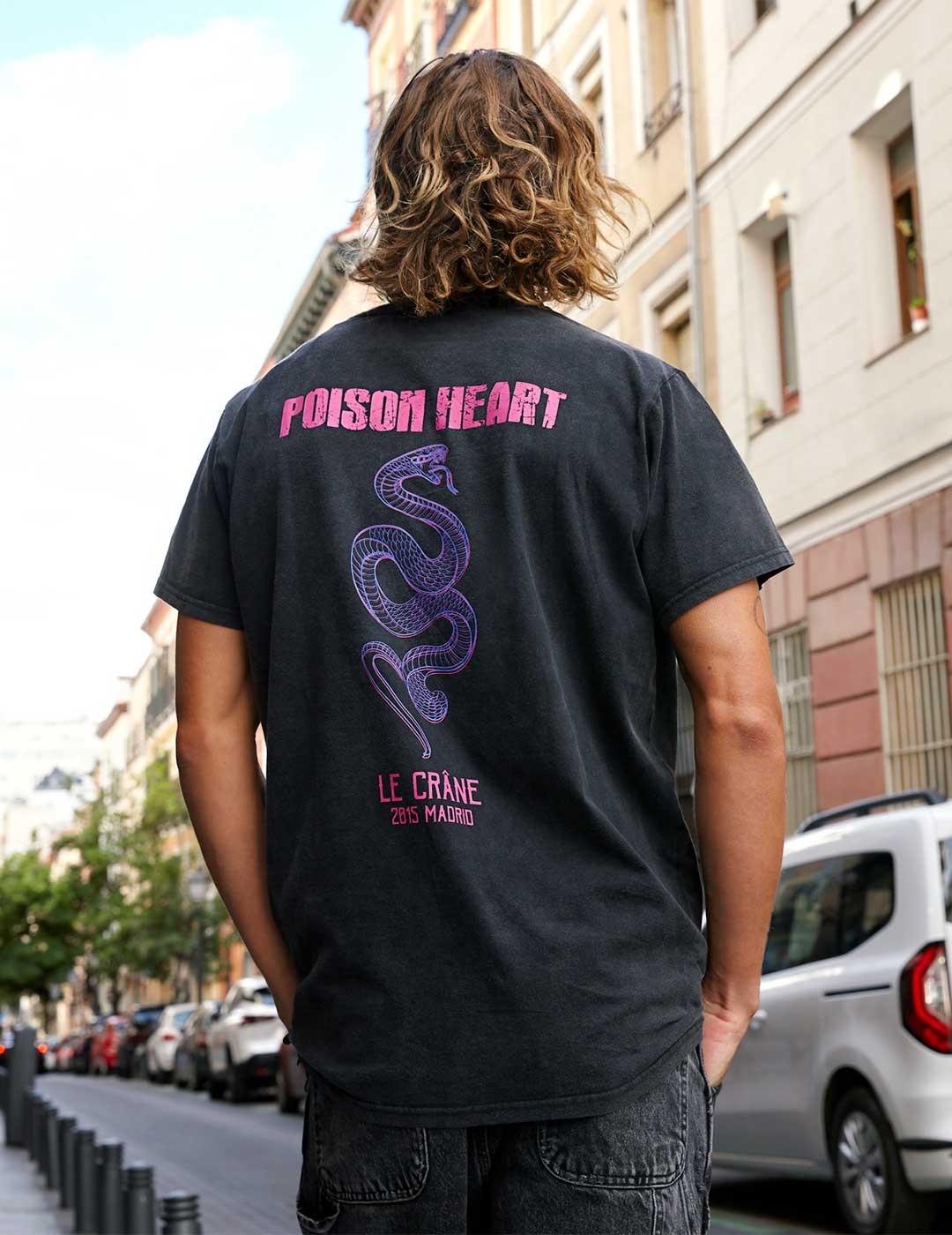 Lecrane Poison camiseta negra para hombre y mujer