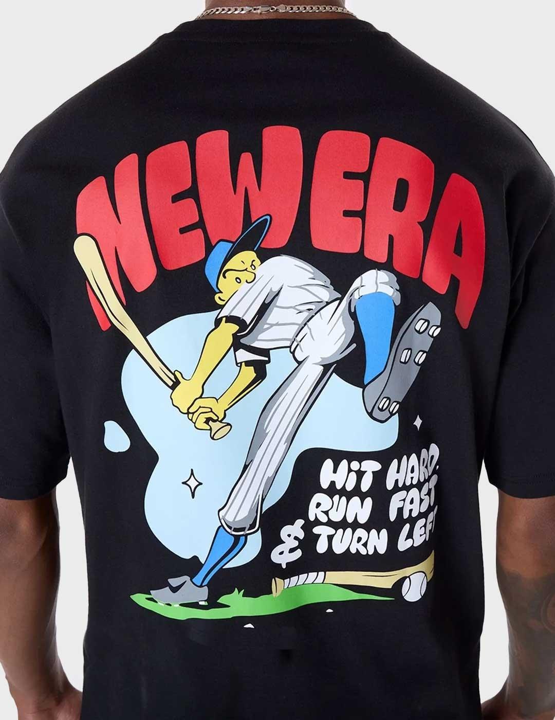 New Era Baseball camiseta negra para hombre
