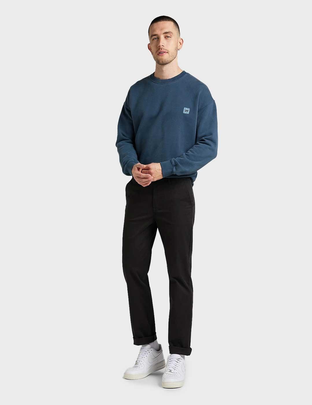 Lee Regular pantalón chino negro para hombre